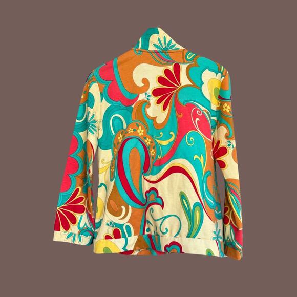 Mirror Image Zip-Up Jacket | Psychedelic Floral | Size M | Vintage - Picture 2 of 5